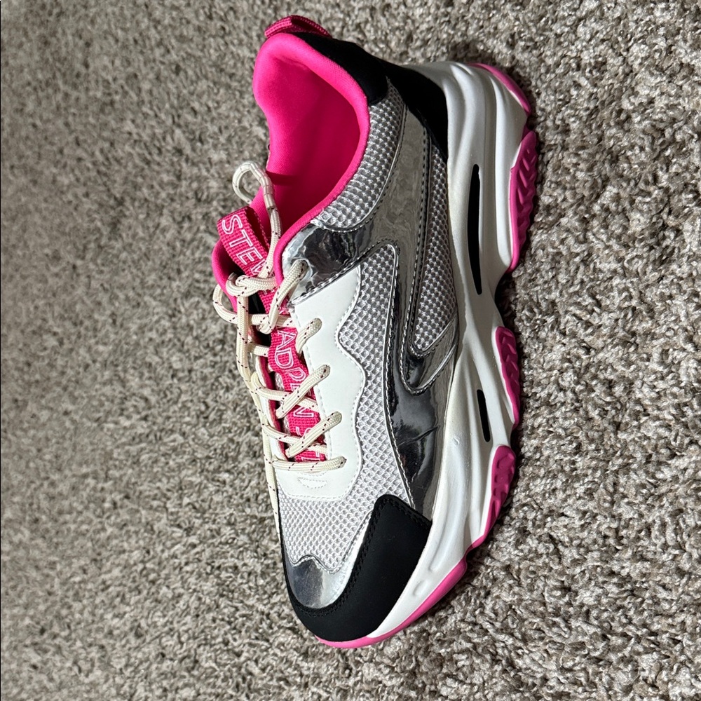 Steve Madden Silver, White & Hot Pink Chunky Sneakers